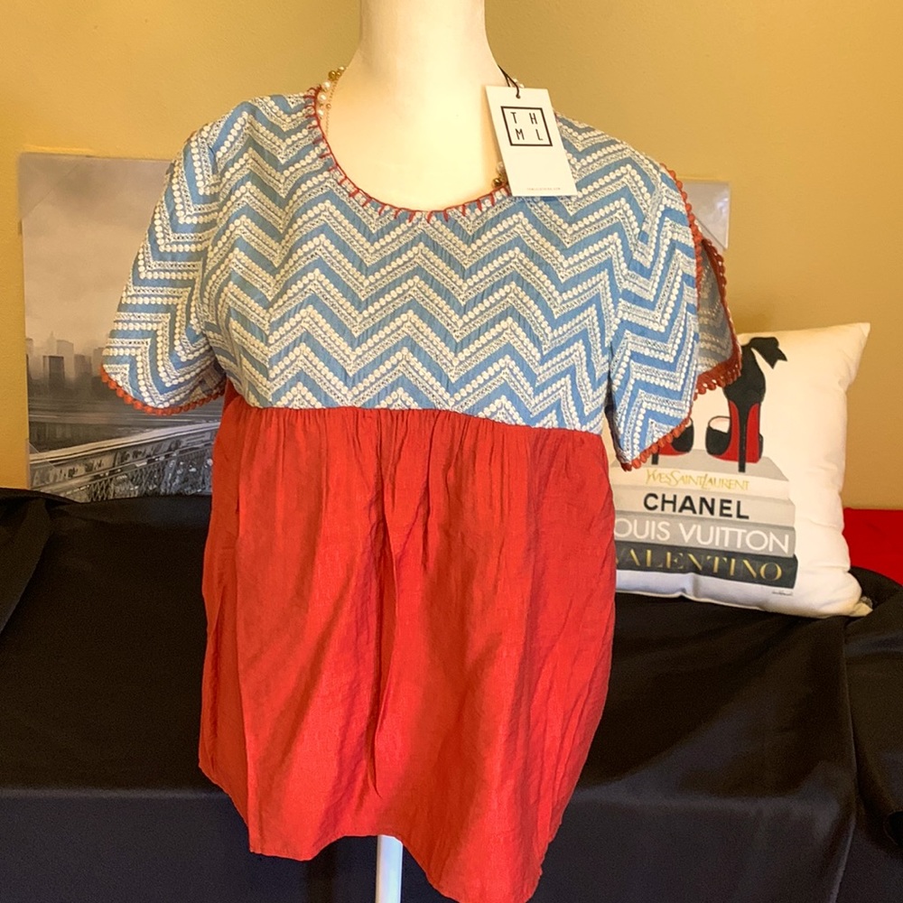 THML NWT embroidered blouse